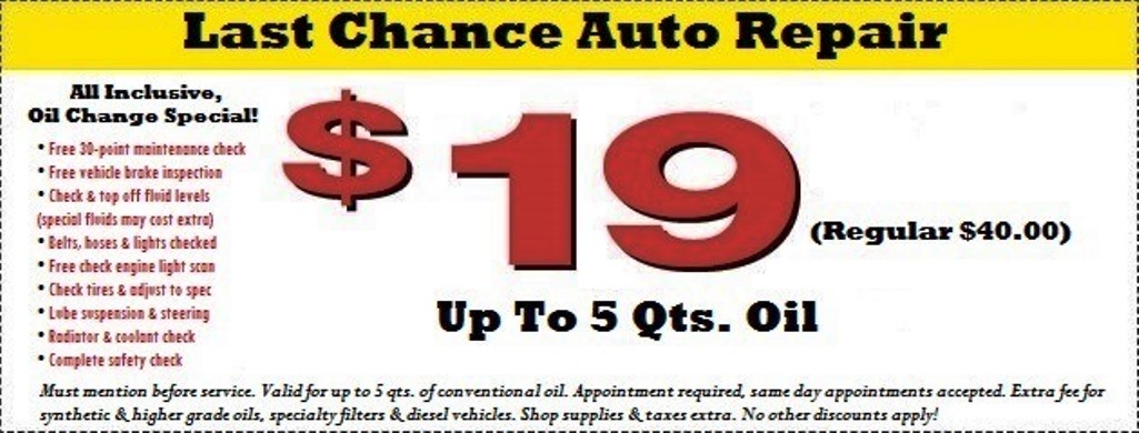 oil change service coupons