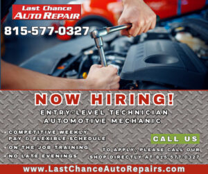 Auto Service Technician Wanted At Last Chance Auto Repair In Plainfield, IL